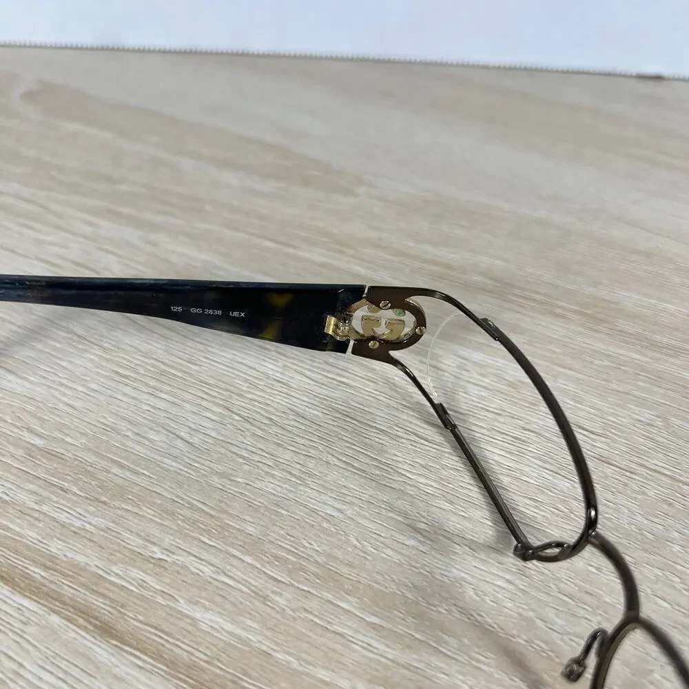 Gucci GG2838 UEX Eyeglasses PARTS ONLY Brown Frames 52-16-125